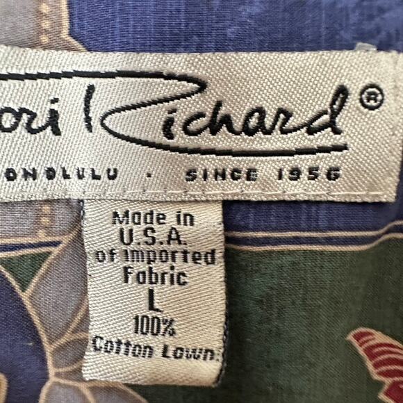 Tori Richard Mens LARGE Hawaiian Shirt Turtle Fish Tropical Print Vacation - Picture 6 of 9